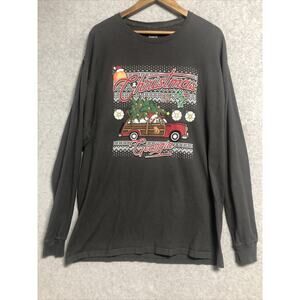 Buc-ee’s Christmas in Georgia Festive Gray Long Sleeve Holiday T-Shirt XL